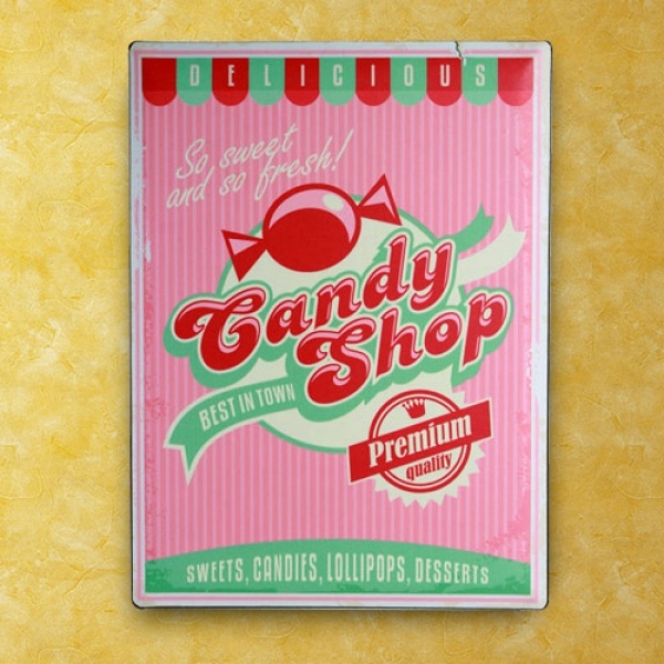 Candy Shop - Metallskilt