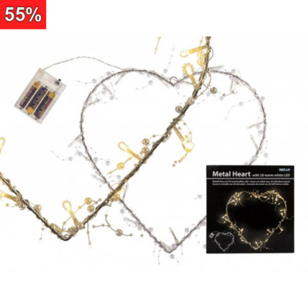 Metallhjerte med LED lys